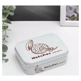 Шкатулка металл прямоугольная "Карманные часы" 3,1х7,8х10,3 см