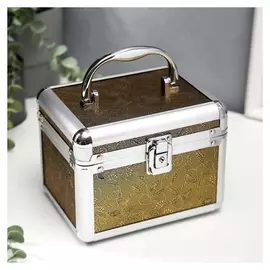 Шкатулка металлокаркас сундучок "Цветок и вьюнок" тёмное золото 13х16,7х12,8 см