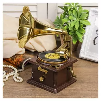 Шкатулка музык граммофон механич 15*20,5*25,5 см