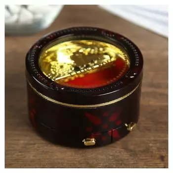 Шкатулка музыкальная "Круглая" с двумя отделениями