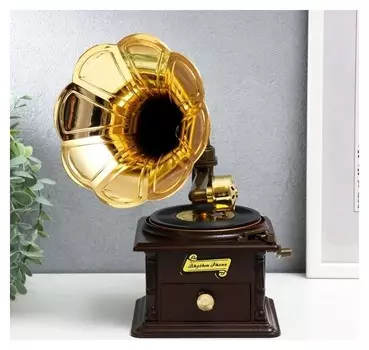 Шкатулка музыкальная механическая "Граммофон"