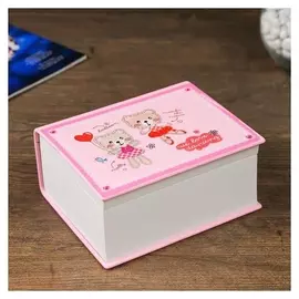 Шкатулка музыкальная механическая "Мишки с шариками" 15х12х7 см