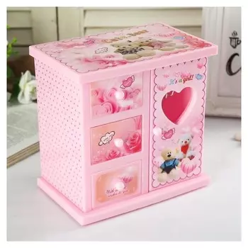 Шкатулка музыкальная "Розовый шкафчик с сюрпризами"