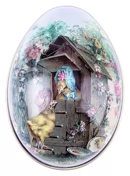 Шкатулка-яйцо "Домик цыплят"