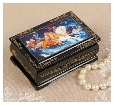 Шкатулка «Тройка», 6×9 см, лаковая миниатюра