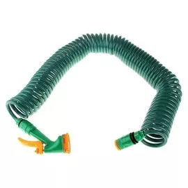 Шланг, пвх, спиральный, L = 15 м, распылитель 4 режима, «Пружина»