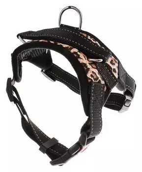 Шлейка мягкая со светоотражающими элементами, размер S (ОШ 29-31 см, ОГ 37-45 см), леопард