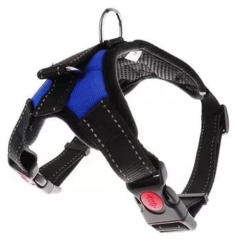 Шлейка мягкая светоотражающая, размер XL, расширенная (ОШ 54-69 см, ОГ 64-86 см), синяя