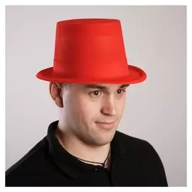 Шляпа «Цилиндр», цвет красный, р-р 56-58