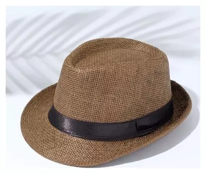 Шляпа мужская Minaku "Плетеная", размер 58, цвет коричневый