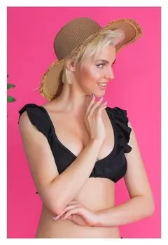 Шляпа женская Minaku "Блеск", размер 56, цвет бежевый