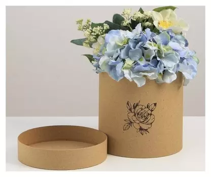 Шляпная коробка из крафта «Цветок», 15 х 15 см