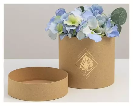 Шляпная коробка из крафта «Лист», 12 х 12 см