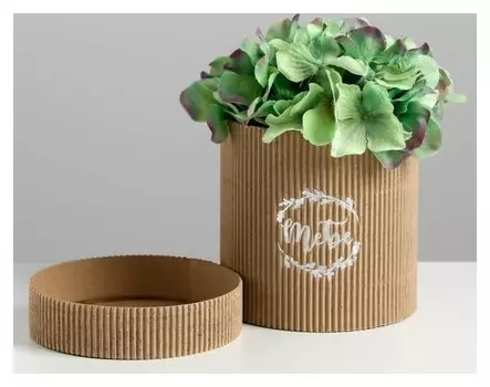 Шляпная коробка из микрогофры «Тебе», 12 х 12 см