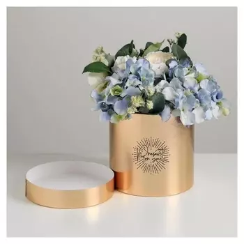 Шляпная коробка Present For You, золотая, 15 х 15 см