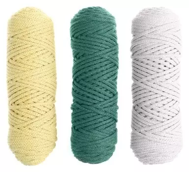Шнур для вязания, 3 мм, хлопок 100 %, набор 3 шт. (Комплект 10)