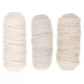 Шнур для вязания 3мм 100% хлопок, 50м/85гр, набор 3шт (Комплект 13)