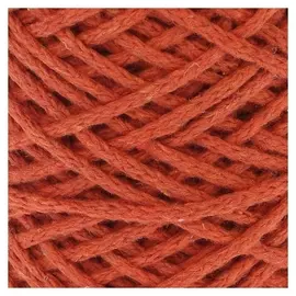 Шнур для вязания без сердечника 100% хлопок, ширина 2мм 100м/95гр (Оранжевый)