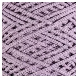 Шнур для вязания без сердечника 100% хлопок, ширина 3мм 100м/200гр (Сиреневый)