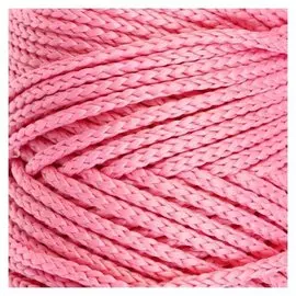 Шнур для вязания без сердечника 100% полиэфир, ширина 3мм 100м/210гр, (90 розовый)