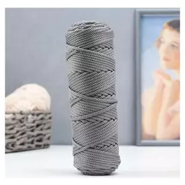 Шнур для вязания плоский 4 мм, 2 нити, полипропилен 100%, 100м/250гр (703 серебро)