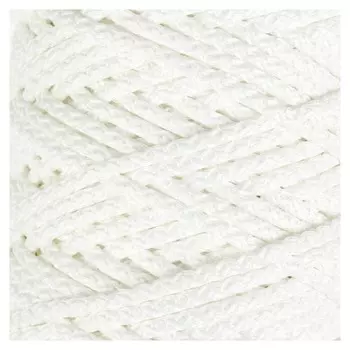 Шнур для вязания с сердечником 100% полиэфир, ширина 5 мм 100м/550гр (171 белый)