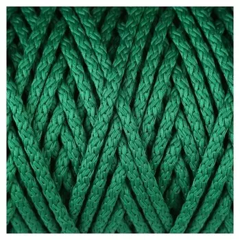 Шнур для вязания с сердечником 100% полиэфир, ширина 5 мм 100м/550гр (49 т. зеленый)