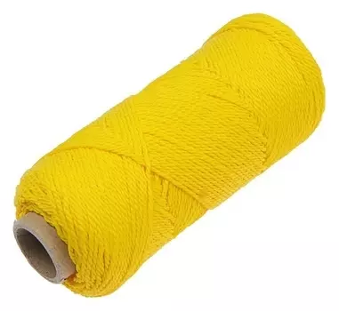 Шнур каменщика полипр. круч. 1.2 мм, 100 м, желтый