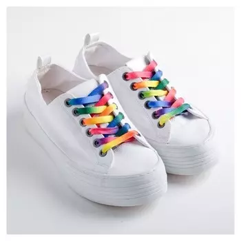 Шнурки для обуви 110см, цвет радуга «Никогда не сдавайся», пара + переводное тату