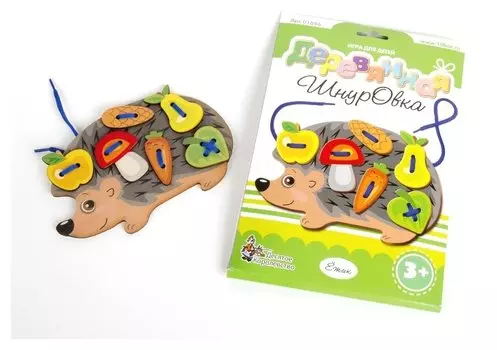 Шнуровка деревянная Ёжик