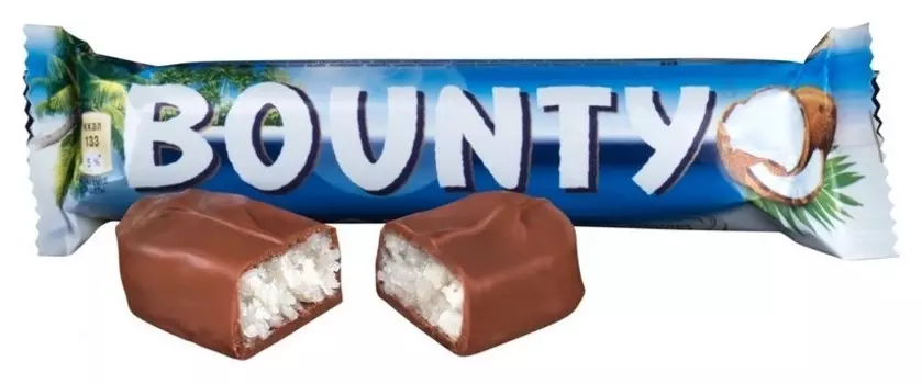 Шоколадный батончик Bounty 55г