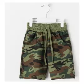 Шорты для мальчика, камуфляж зелёный, рост 98-104 см
