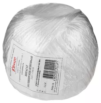 Шпагат п/п 1,6 ктекс хоз.-быт. белый (в бобине 200гр