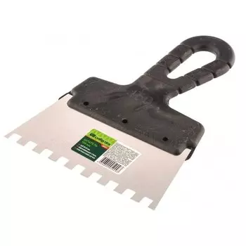 Шпатель из нержавеющей стали, 150 мм, зуб 8 х 8 мм, пластмассовая ручка