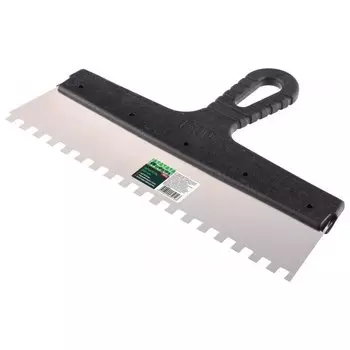 Шпатель из нержавеющей стали, 300 мм, зуб 8 х 8 мм, пластмассовая ручка