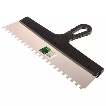 Шпатель из нержавеющей стали, 350 мм, зуб 8 х 8 мм, пластмассовая ручка