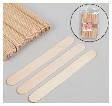 Шпатели для депиляции, деревянные, 14 × 1,6 см, 50 шт