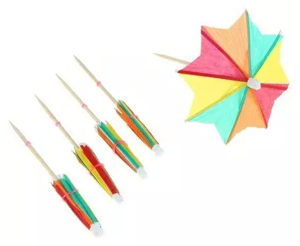 Шпажки для канапе «Зонтик», острый угол, набор 12 шт.