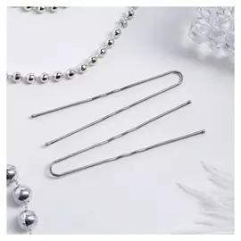 Шпильки для волос "Хром" 6,3 см (Набор 10 шт.)