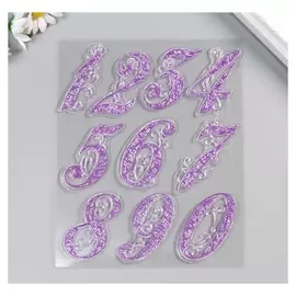 Штамп для творчества силикон "Цифры с узорами" 18х14 см