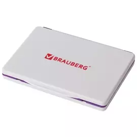 Штемпельная подушка Brauberg, 120х90 мм (Рабочая поверхность 110х70 мм), фиолетовая краска, 236868