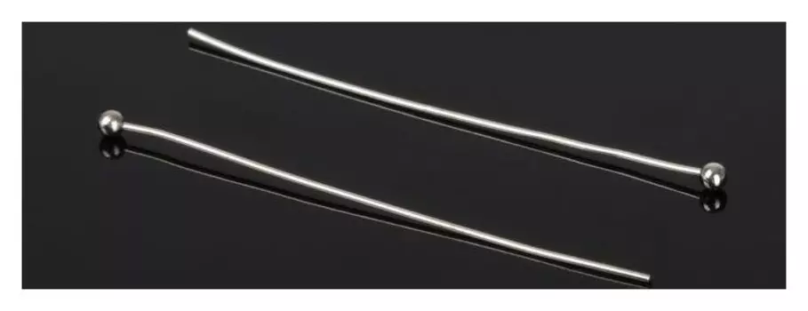 Штифт с шариком СМ-1103-11, 4 см, 50 гр (±557 шт), цвет серебро