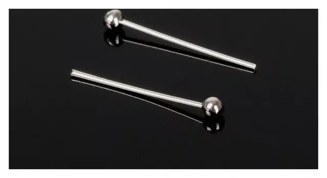 Штифт с шариком СМ-1103-16, 1,5 см, 50 гр (±1043 шт), цвет серебро