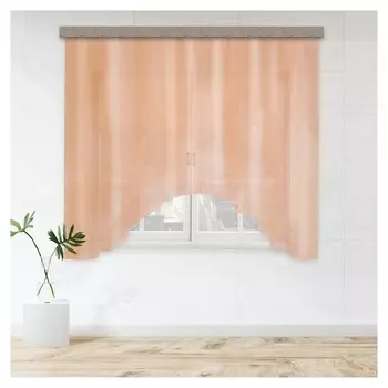 Штора для кухни вуаль-однотонная арка 285х160 см, св.персик, 100% полиэстер
