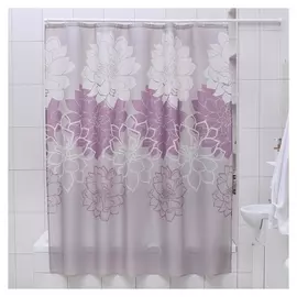 Штора для ванной комнаты доляна «Большие цветы», 180×180 см, полиэстер, цвет сиреневый
