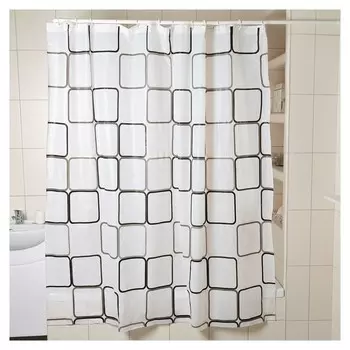 Штора для ванной комнаты доляна «Графика», 180×180 см, Peva