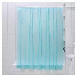 Штора для ванной комнаты доляна «Квадраты» 3D, 180×180 см, Eva, цвет морская волна