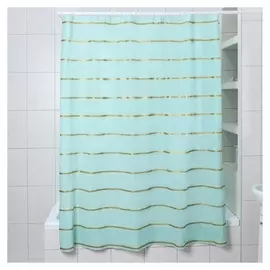 Штора для ванной комнаты доляна «Лайн», 180×180 см, Eva, цвет голубой