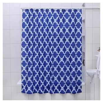 Штора для ванной комнаты доляна «Марокко», 180×180 см, полиэстер, цвет синий