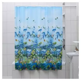 Штора для ванной комнаты доляна «Морская», 180×180 см, EVA